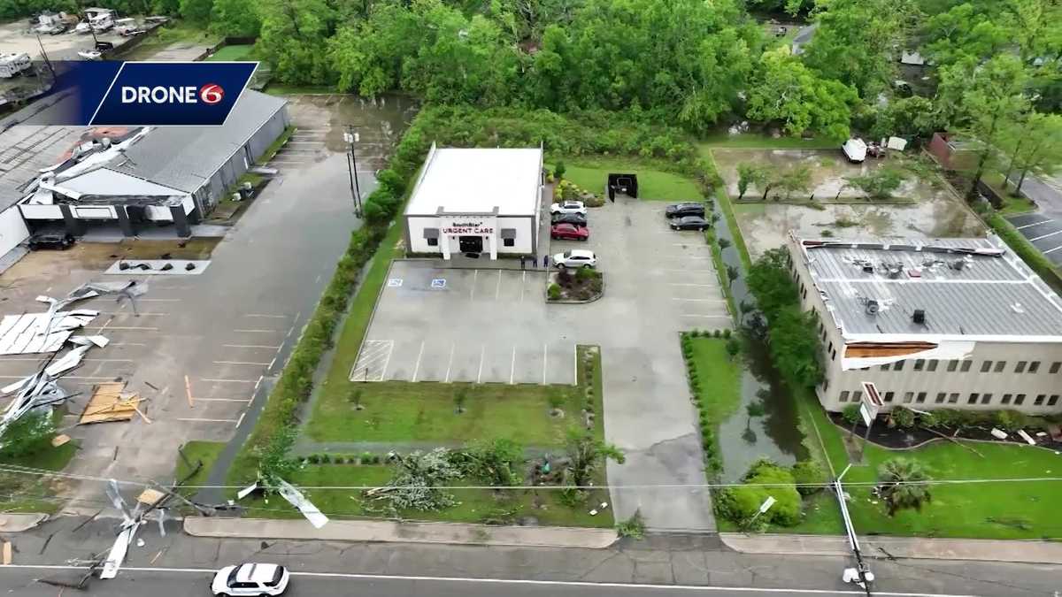 Louisiana tornado damage captured in drone footage