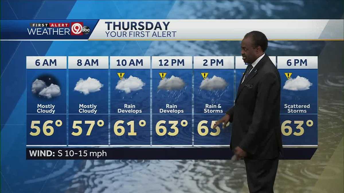 Clouds, rain chances increase Thursday