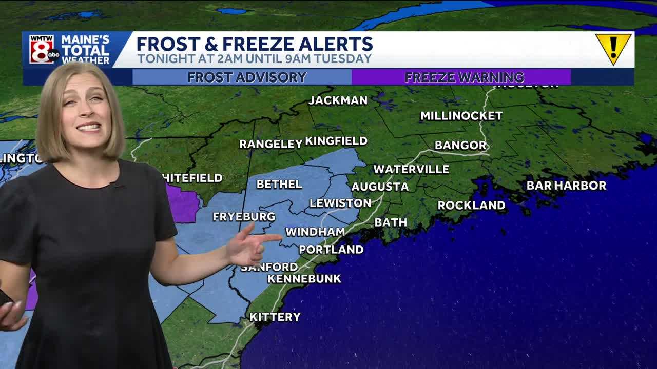 Cold night with frost possible, breezy on Tuesday