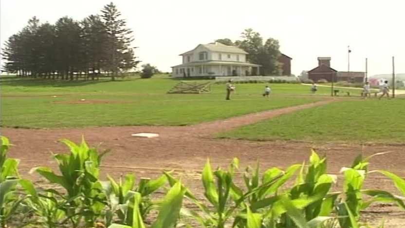 Ghost players assemble in the infield at the original Lansing Farm site in  Dyersville, Iowa, where the nostalgic movie Field of Dreams was filmed in  1989