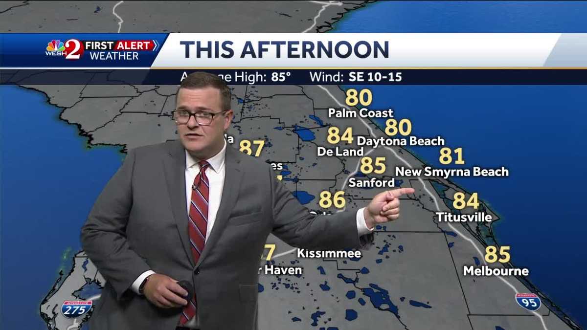 Temps in the 80s, low rain chances Wednesday afternoon