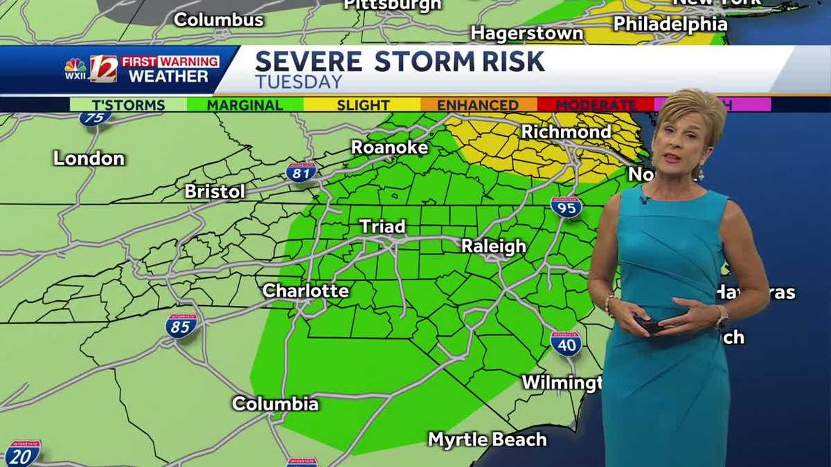 Storms bring flood and wind threat Tuesday in North Carolina