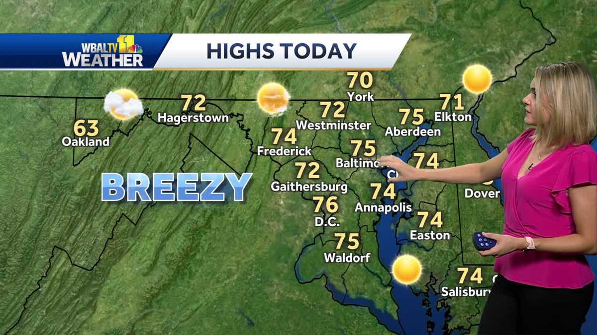 Breezy with cooler than normal temps in the 70's