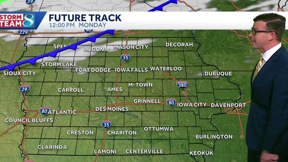 Iowa weather: A very warm start to the week with rain chances dropping temperatures tonight