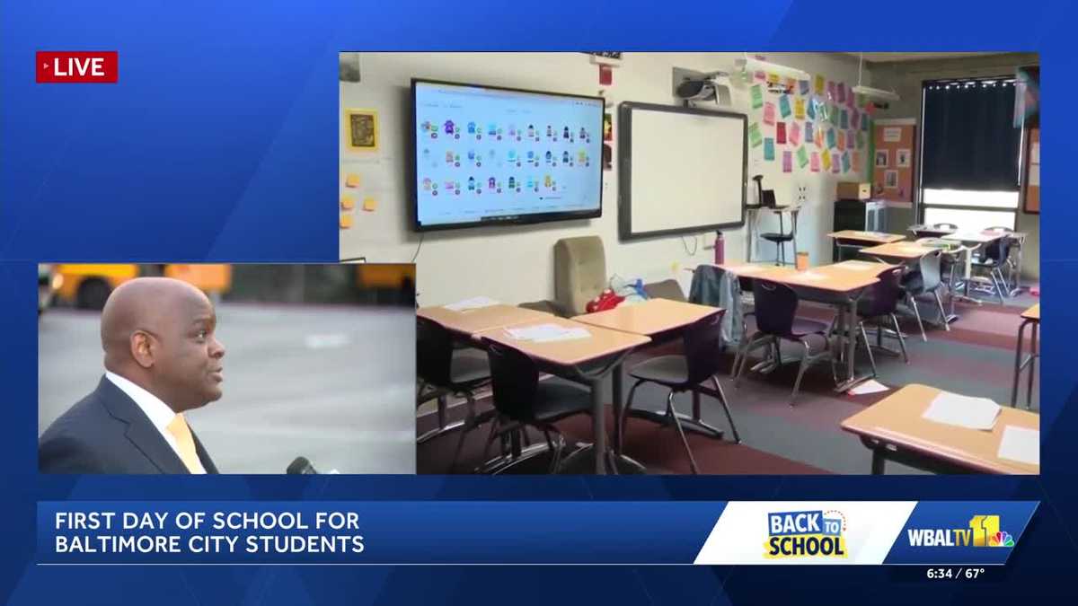 Baltimore City Public School's CEO Dr. Jermaine Dawson welcomes kids back
