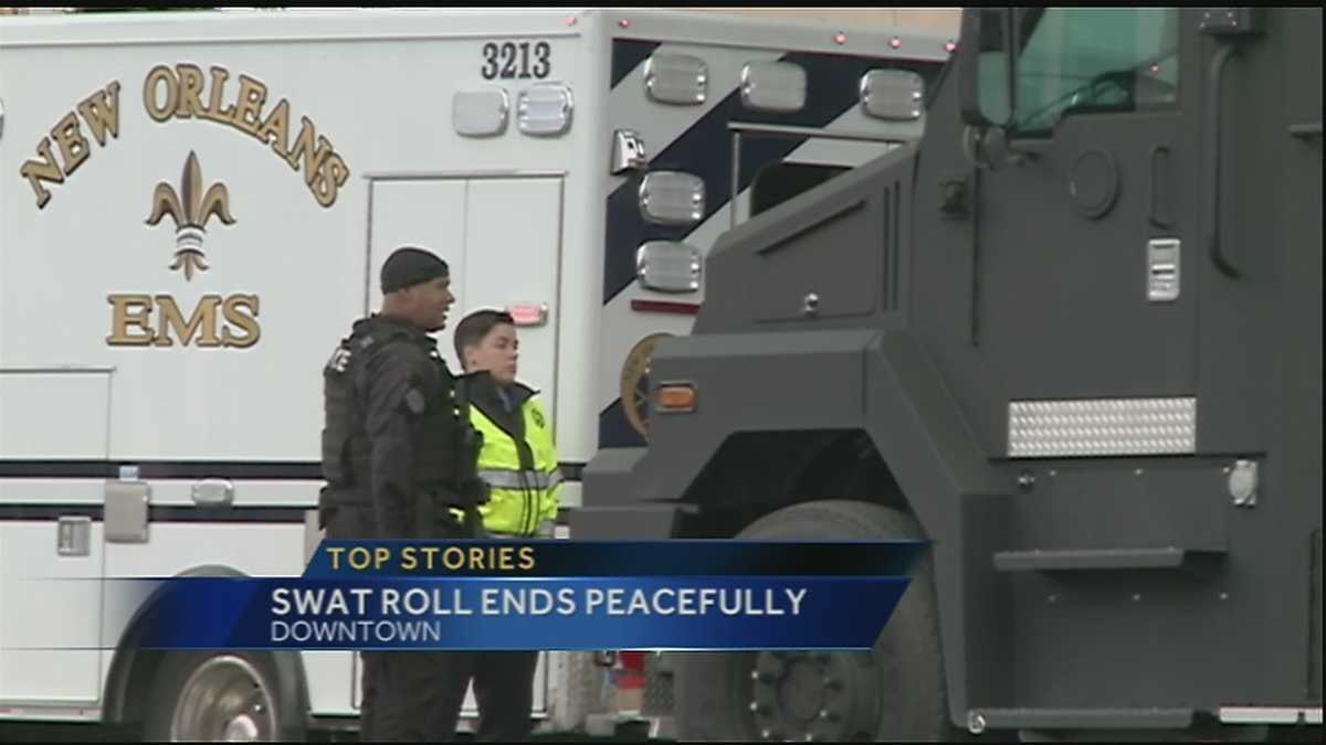 SWAT roll downtown ends peacefully