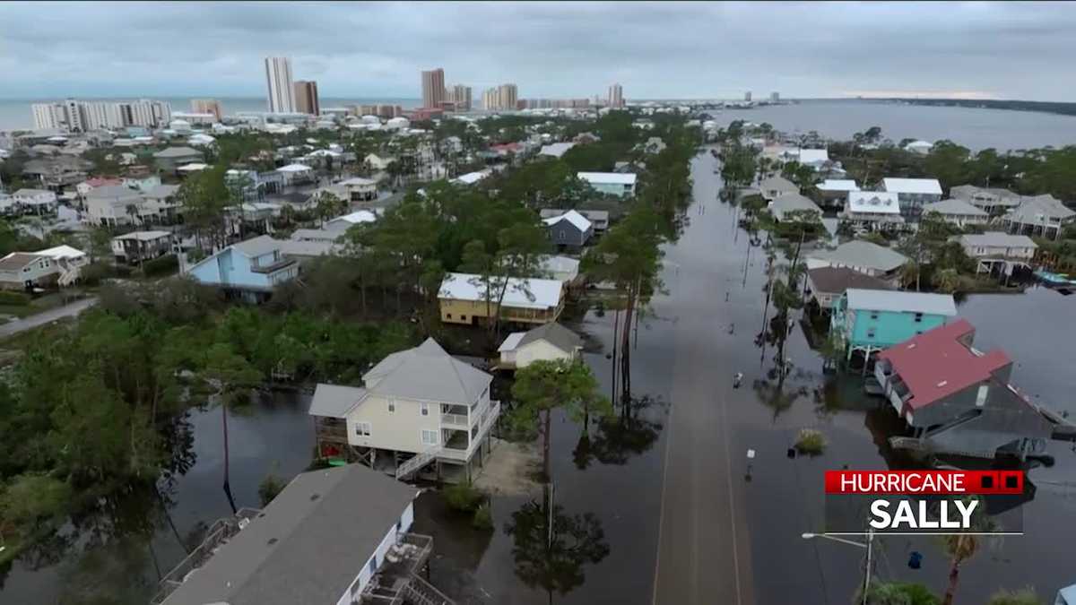 Drone video shows widespread flooding in Gulf Shores after Hurricane ...