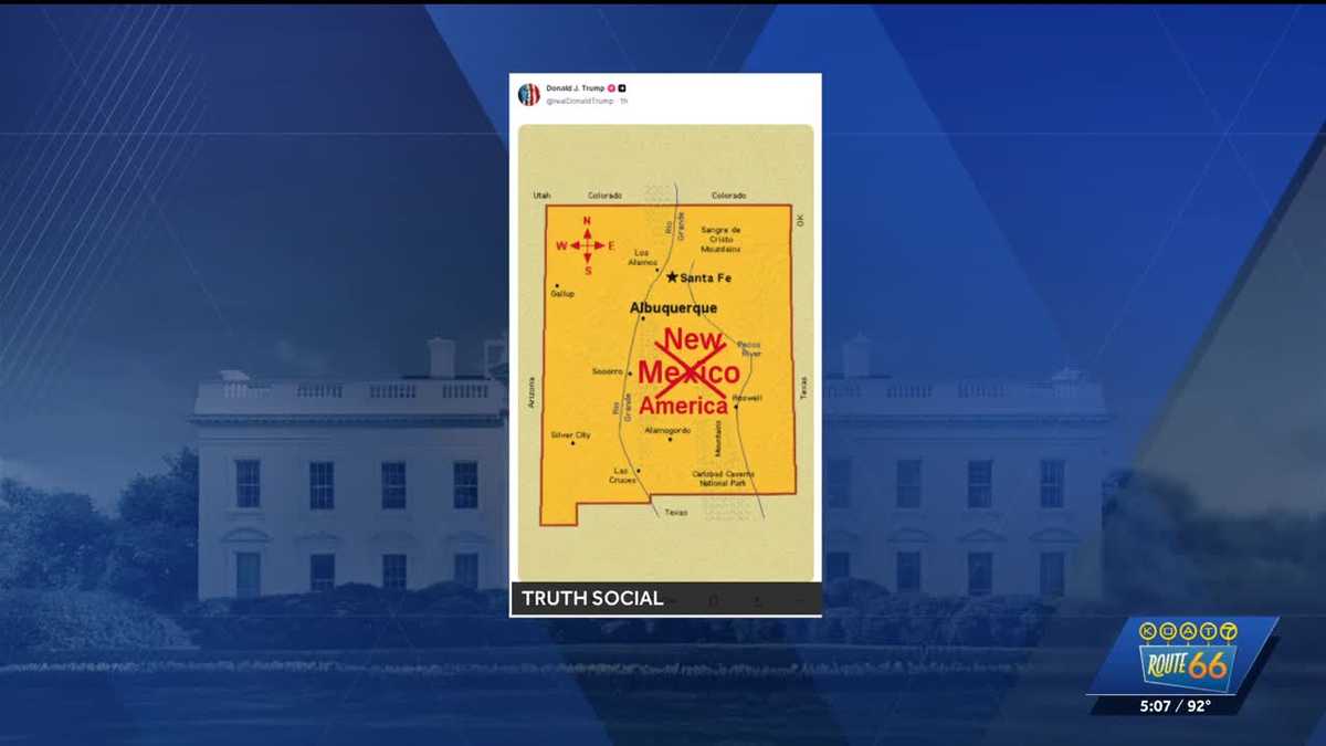 President Trump posts map of New Mexico with its name X'd out
