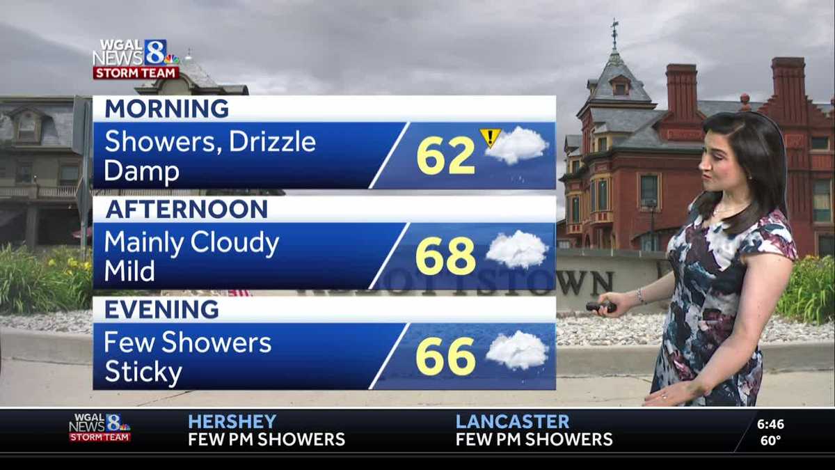 Morning showers & drizzle, drier later
