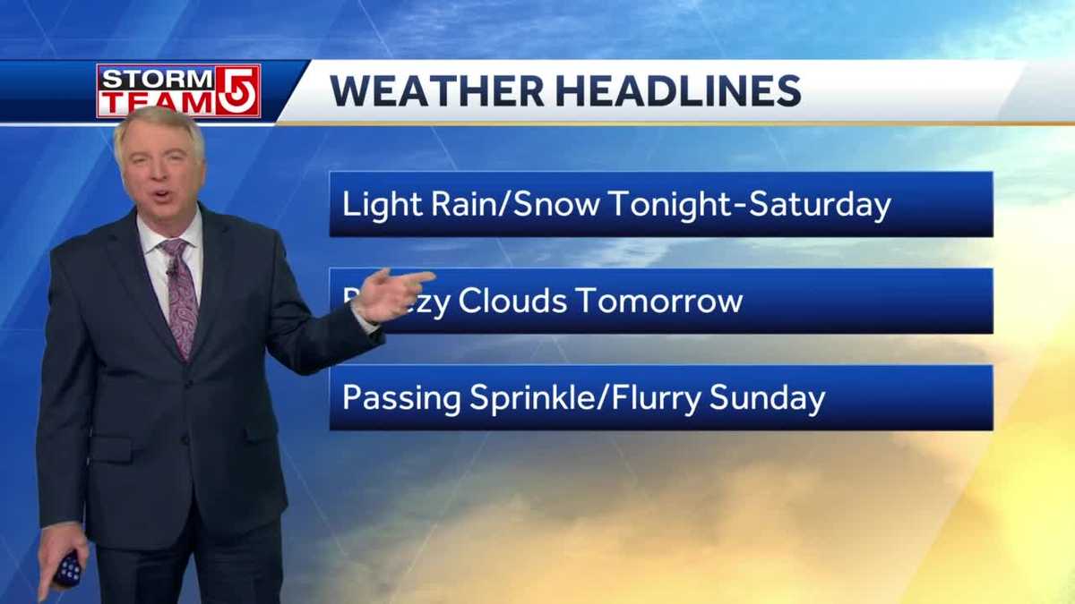 Video: Light rain, snow possible into Saturday