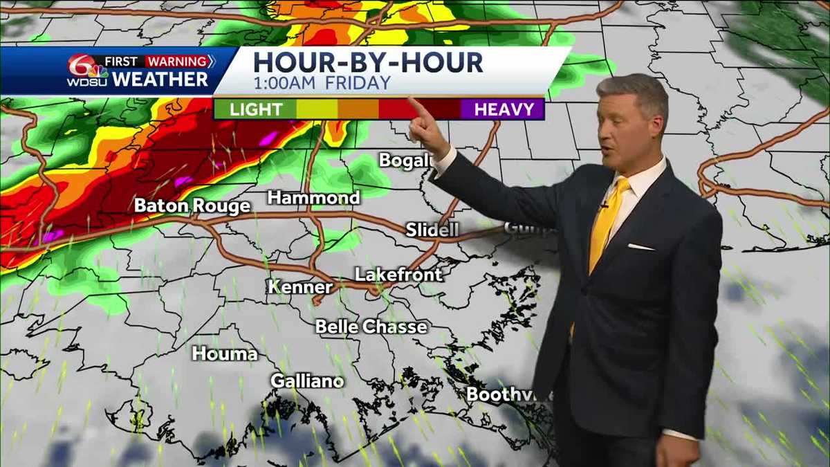 New Orleans weather forecast high temp rain chances severe storms