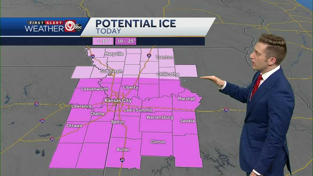 Freezing rain causing slick spots on the roads