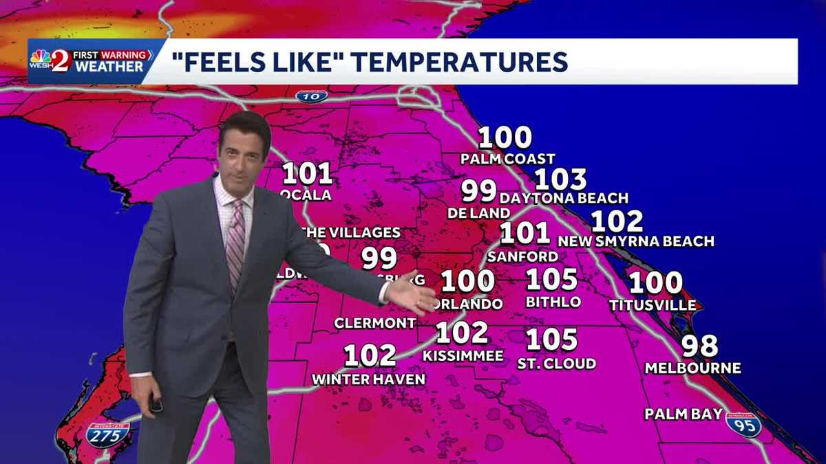Strong storms surge in Central Florida as 'feels like' temps get up into triple digits
