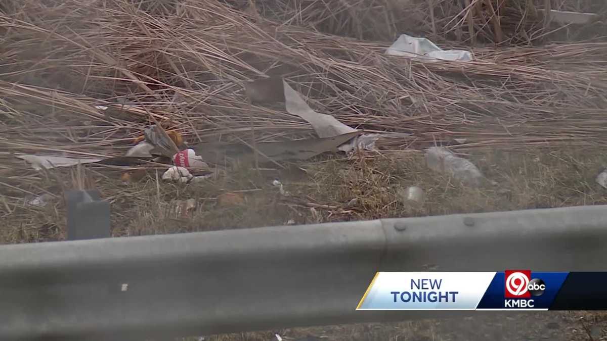Trash on roads in Missouri and Kansas