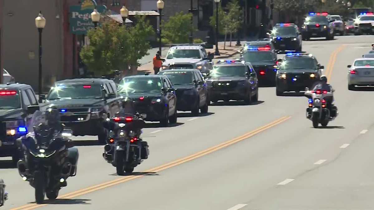 News Chopper 9 video: Full police procession for officer Jonah Oswald