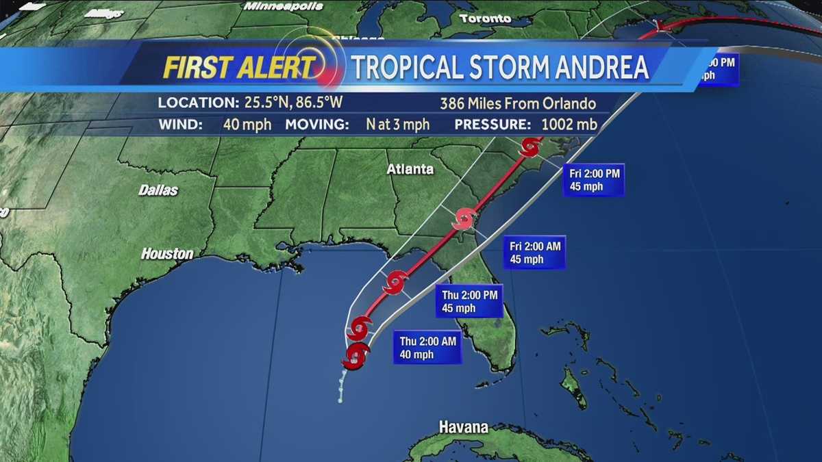 Tropical Storm Andrea threatens Florida