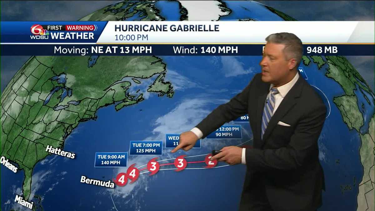 New Orleans weather forecast high temp rain chances Gabrielle