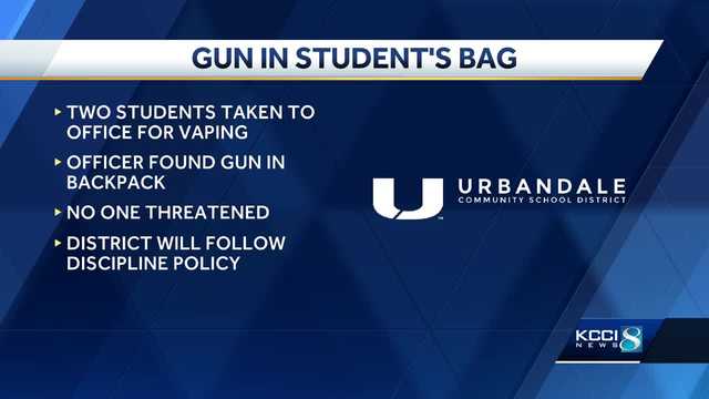 Handgun found in student's backpack at Urbandale High School - Vimarsana News
