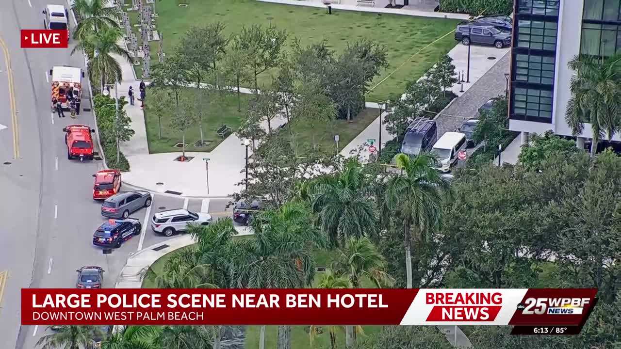 wpbf.com - Danielle Scruggs - Large police scene unfolds near The Ben hotel in downtown West Palm Beach