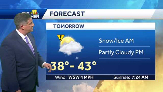 Icy conditions possible Tuesday morning