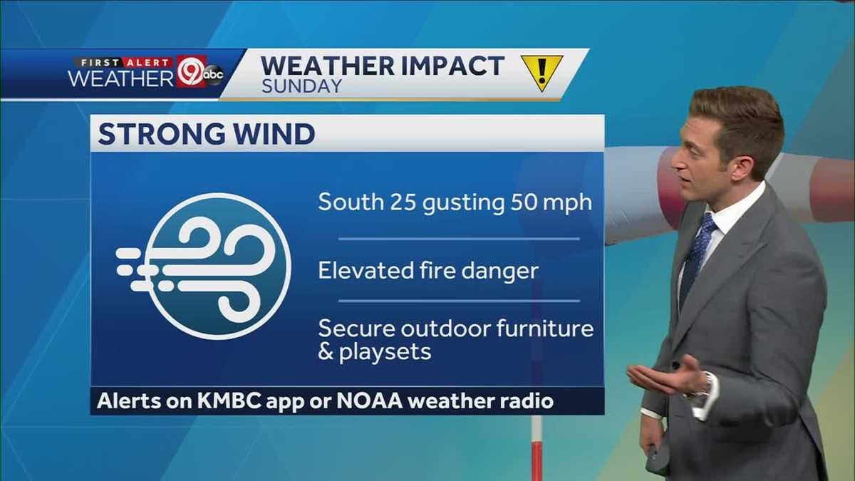 Windy and warm Saturday precedes a VERY windy Sunday