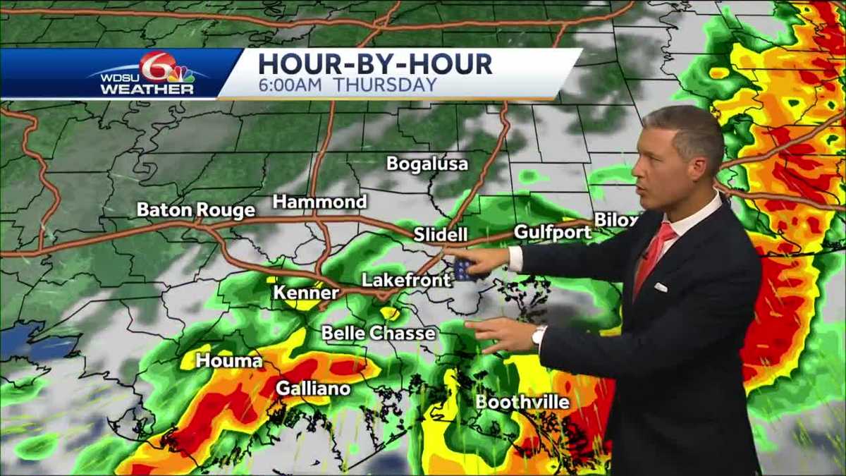 New Orleans thunderstorms this week flood risk and cold front