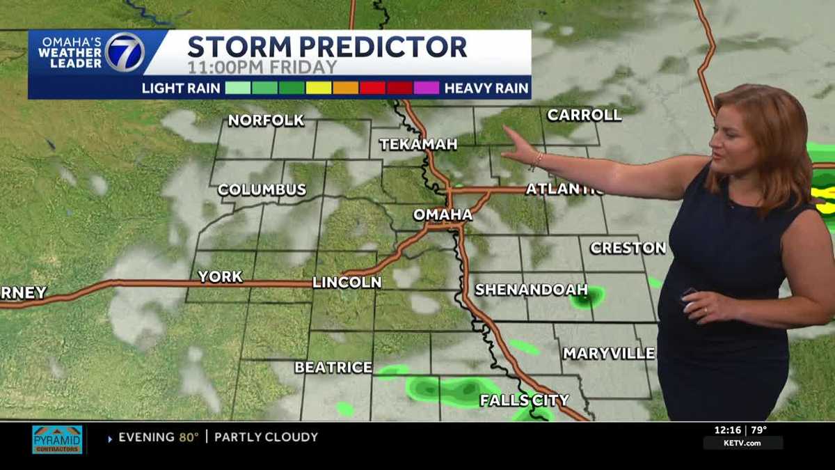 Isolated thundershowers Friday afternoon for Omaha area