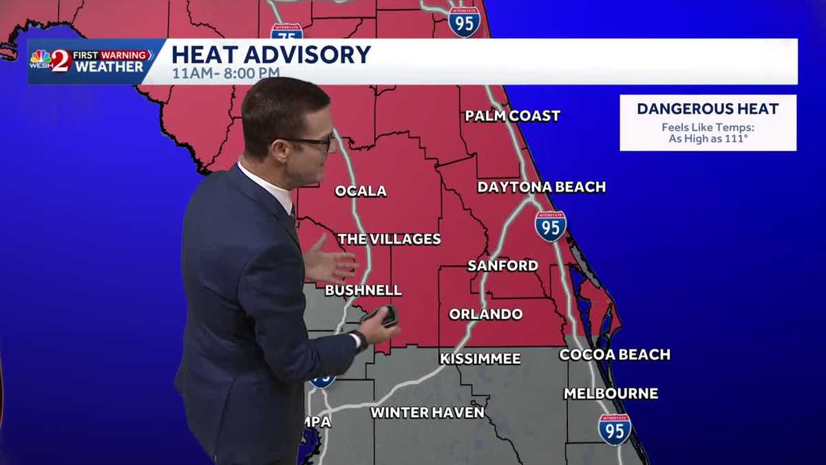 Impact Weather: Heat advisory in effect, storms expected