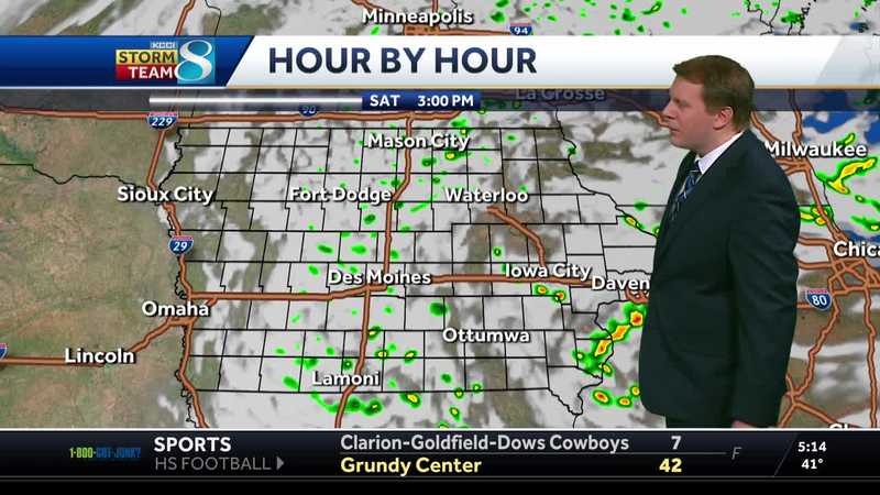 Iowa weather: Spotty showers keep us chilly today, sunny and warming next week