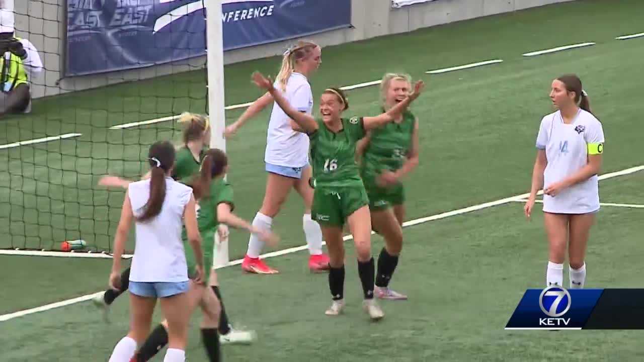 Girls Class B Soccer Quarterfinal Action