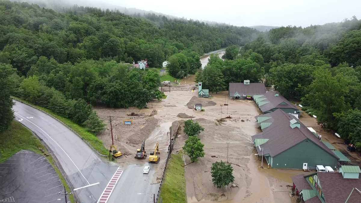 Vermont Flooding See aerial video of flooding in Ludlow, VT