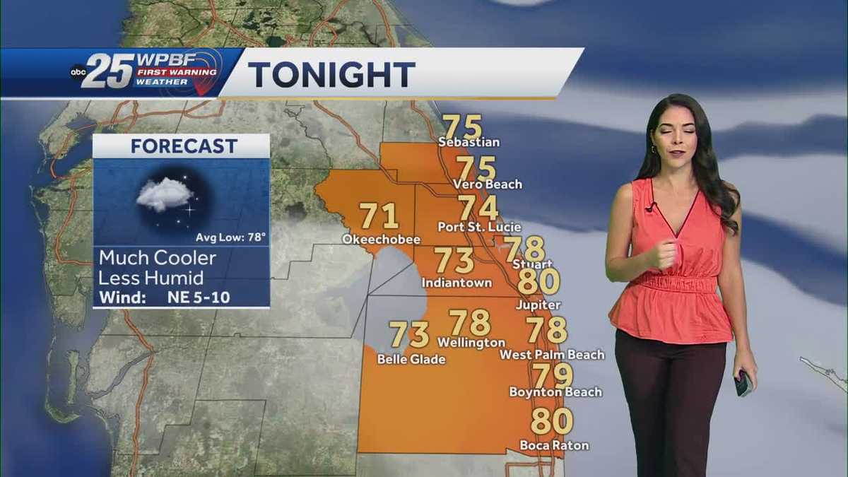 Less humid conditions this weekend