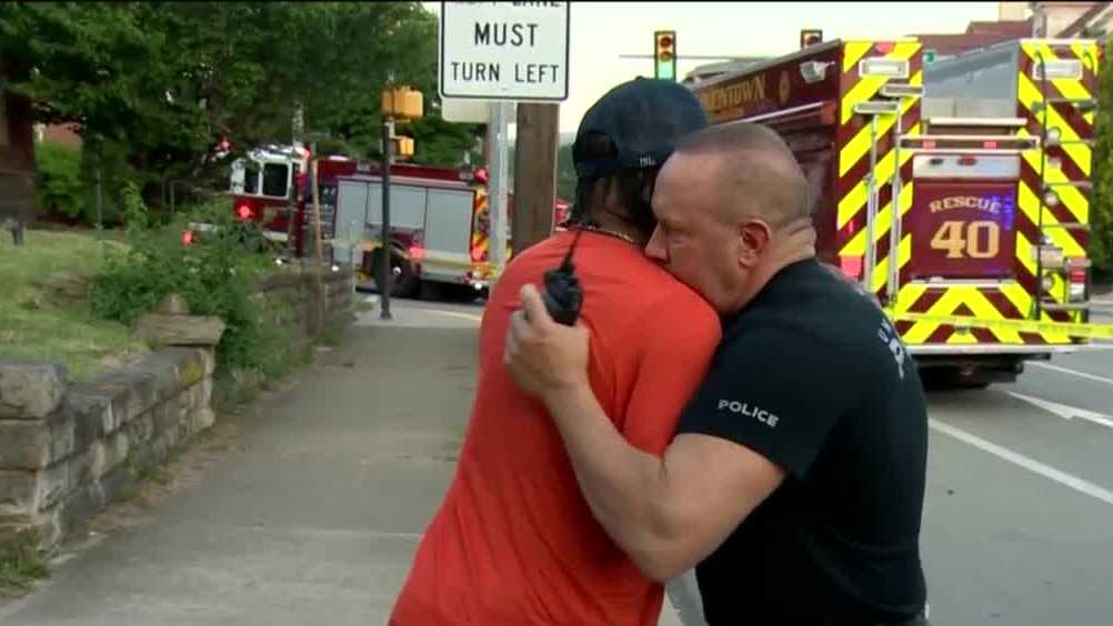 Bystander helps save Uniontown police officer following fiery crash