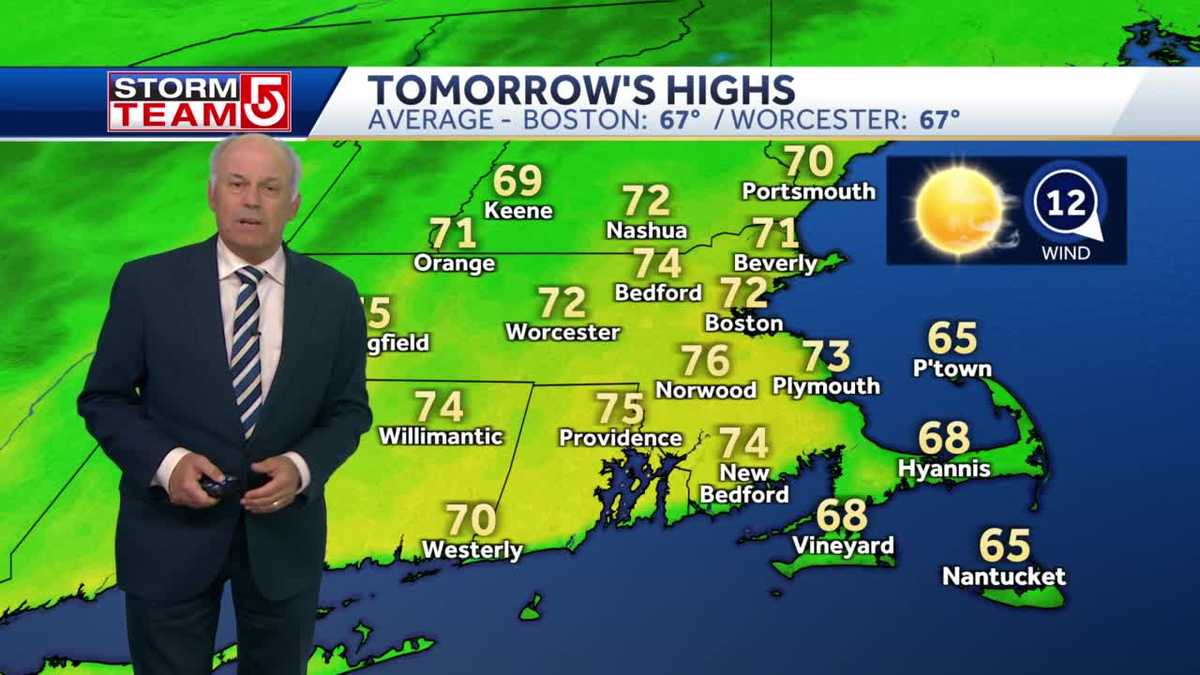 Temperatures pleasant, 'close to ideal' in Mass. on Wednesday