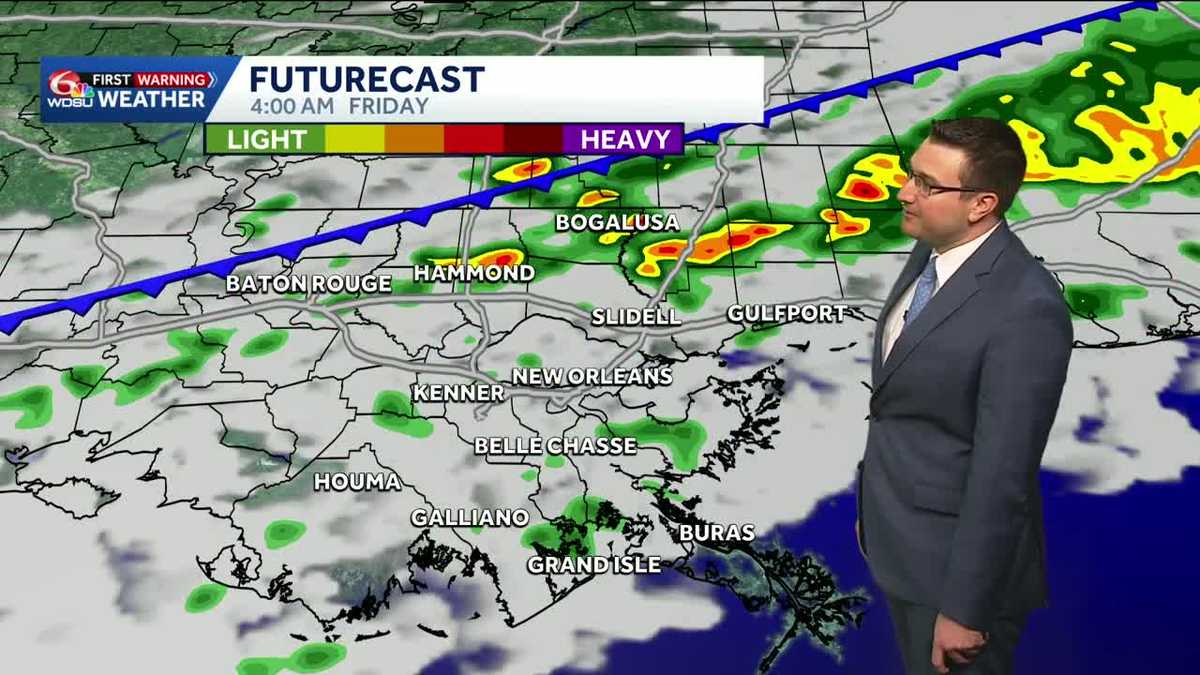 A cold front will bring rain and storms Friday