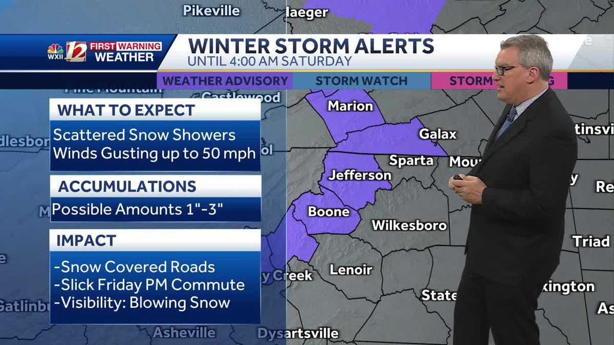 WATCH: Advisories issued for wind and snow Friday