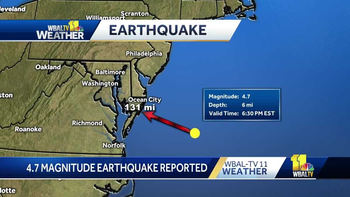 USGS: 4.7-magnitude earthquake reported off Ocean City coast