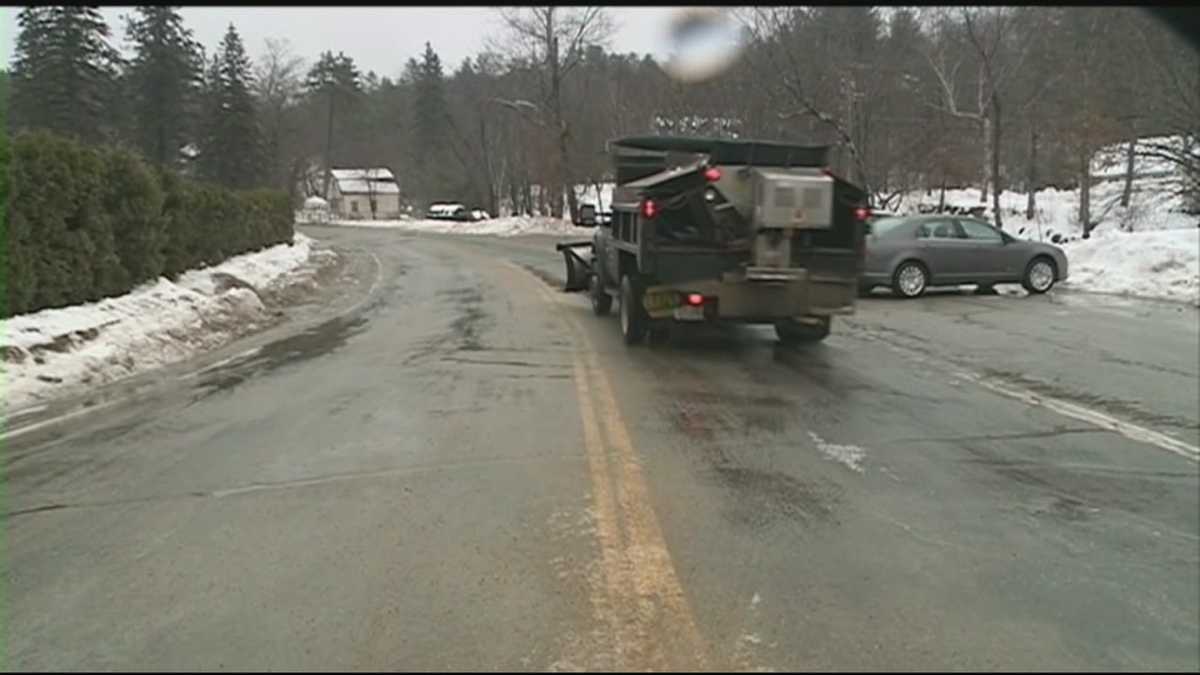 Freezing rain leaves North Country roads slick