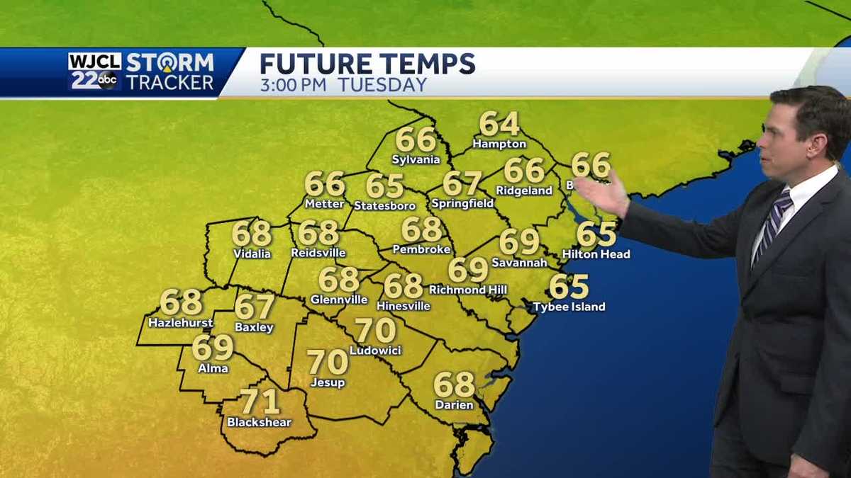 A cooler day but highs back into the 70s by tomorrow - WJCL