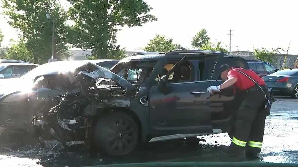 Three cars catch fire in Manchester casino parking lot; no one injured