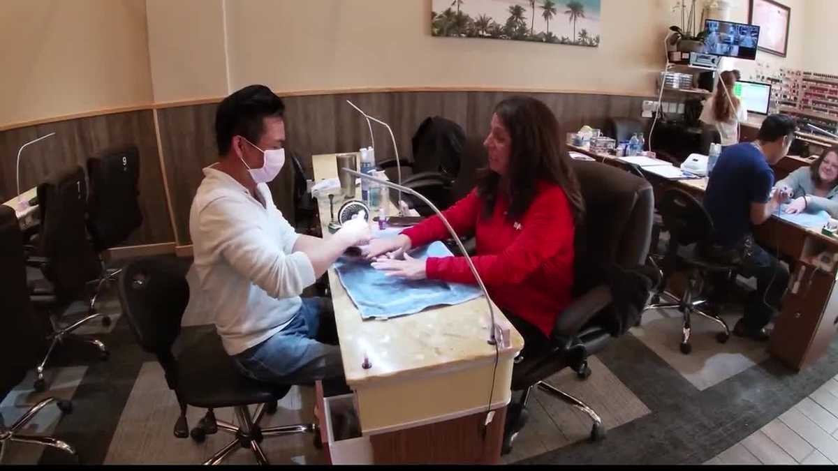 Some nail salons reopened Monday