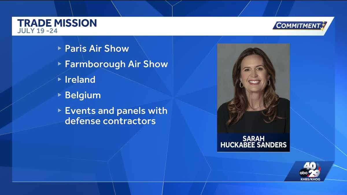 Gov. Sarah Huckabee Sanders headed to Europe