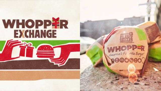Burger King will give free whoppers in exchange for unwanted Christmas gifts