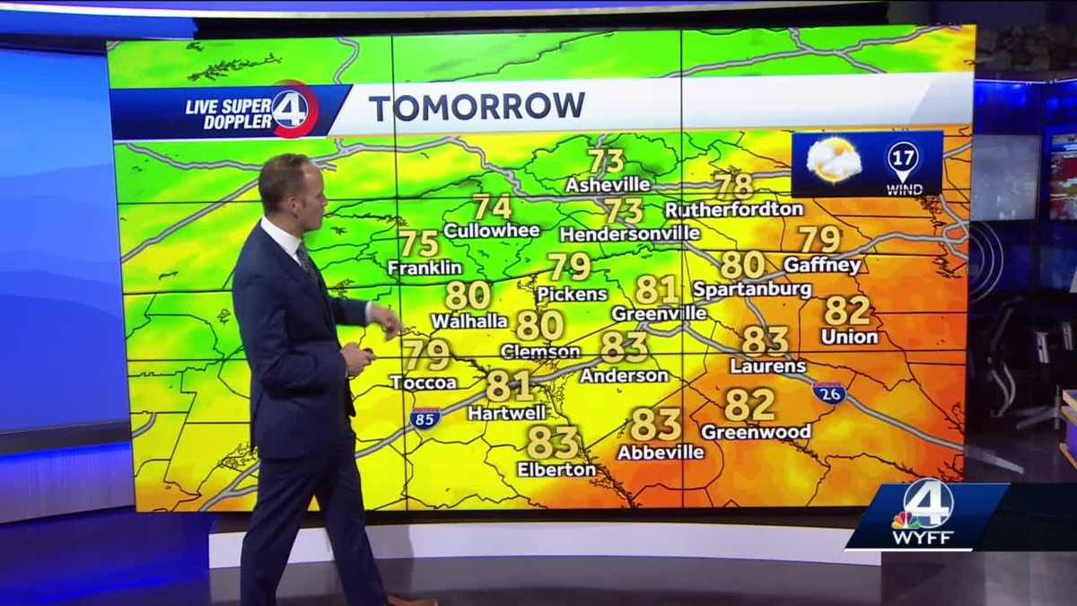 Greenville Rain moves out overnight
