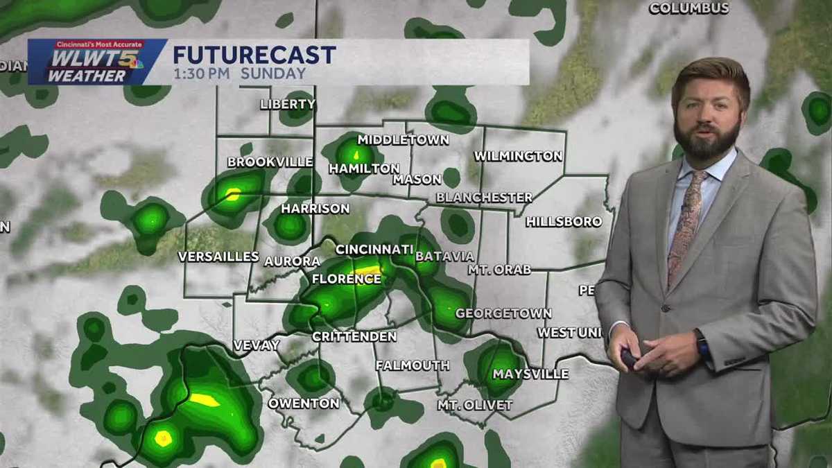 Spotty downpours possible Sunday across Cincinnati