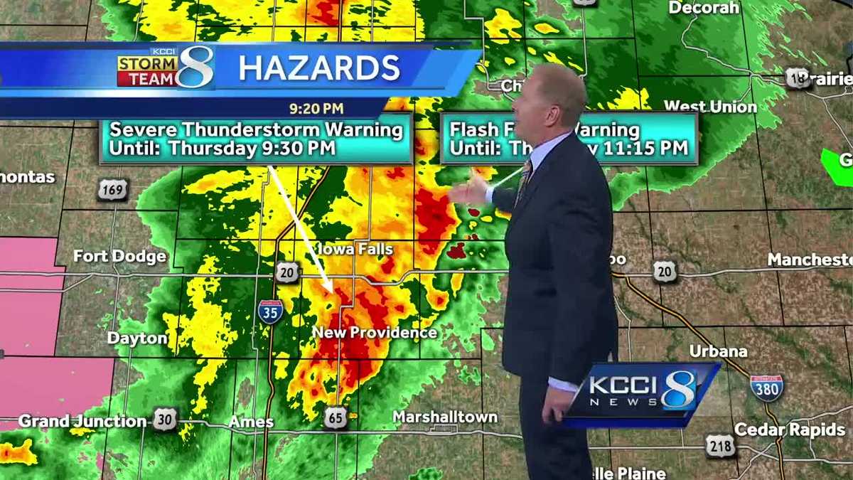 Videocast Storms in northern Iowa start to strengthen