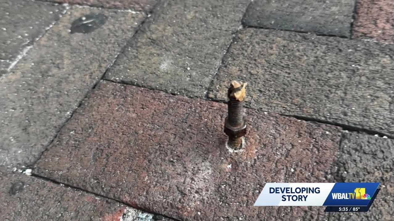 Baltimore sidewalk bolt pierces woman foot in Fells Point