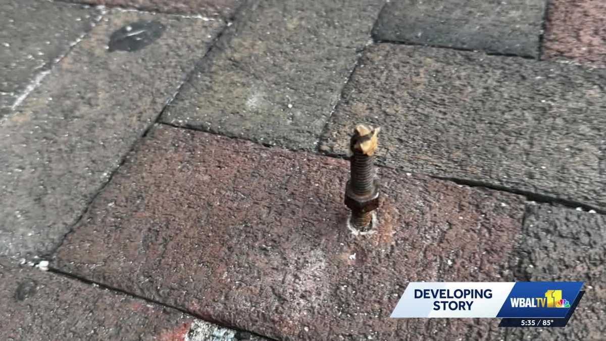Baltimore sidewalk bolt pierces woman's foot in Fells Point