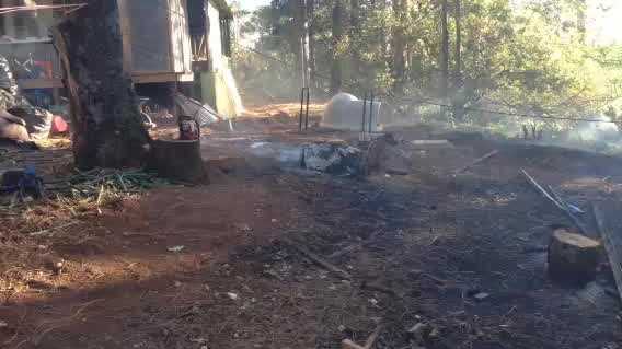 Fire burns feet from home in Placer County
