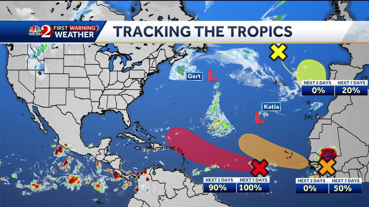 Tropical storm tracker: Katia begins weakening